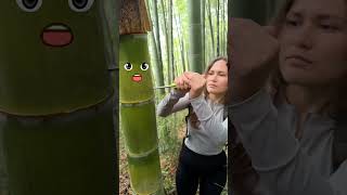 Survival Bushcraft Skills Bamboo Pani 🥶survival bushcraft camping outdoors skills shorts [upl. by Anaihsat]