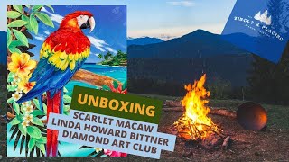 Unboxing Scarlet Macaw  Linda Howard Bittner  diamondartclub unboxing diamondpainting [upl. by Ahsenit]