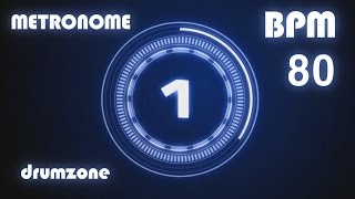 드럼존 메트로놈  80 BPM  Metronome  Click amp Voice  1 hour [upl. by Omsare]