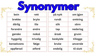 Norske Synonymer Du Må Kjenne  Norskprøven Skriftlig [upl. by Johnnie899]