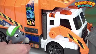 Surprise Toys in Paw Patrol Rockys Recycling Truck [upl. by Amoakuh]