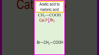 Aliphatic transformation aceticCH3COOH acid to malonic acidHOOCCH2COOH chemistry [upl. by Akena]