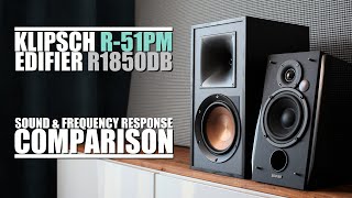 Klipsch R51PM vs Edifier R1850DB  Sound amp Frequency Response Comparison [upl. by Kari]