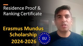 Residence Proof and Ranking Certificate for Erasmus Mundus Scholarship 2024  2026 [upl. by Yticilef]