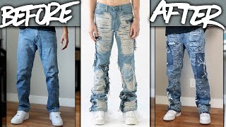 DIY  Custom WhoDecidesWar FULLY DISTRESSED Denim Jeans  JULIUS [upl. by Yand]