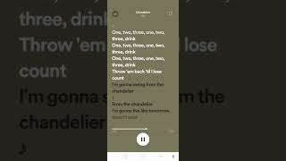 Chandelier by sia sped up with Spotify lyrics [upl. by Eniamurt331]