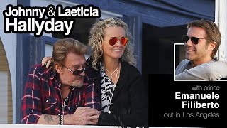 Johnny Hallyday and Laeticia Hallyday with Prince Emanuele Filiberto out in Los Angeles [upl. by Giannini632]