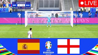 SPAIN vs ENGLAND 11 PENS 56 UEFA EURO 2024 Match and Goals FC 24 [upl. by Enidlarej]