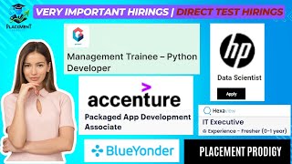 Direct Test  OFF Campus Drive  Accenture Genpact HP  2025 2024 2023 Batch  Jobs [upl. by Rosemaria]