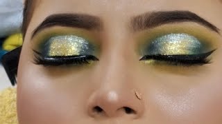 sea green eye makeup look  full tutorial  foryou eyeliner bridalmakeup [upl. by Ailemac]