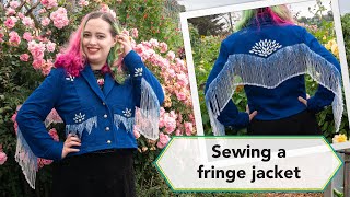 Sewing a western beaded fringe jacket  Vintage sewing project [upl. by Bowlds]