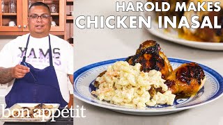 Harold Makes Grilled Chicken Inasal  From The Home Kitchen  Bon Appétit [upl. by Cailly]