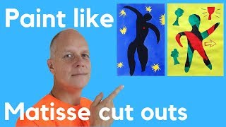 How to paint like Matisse cut outs Matisse Icarus  Matisse swimming pool [upl. by Andonis]