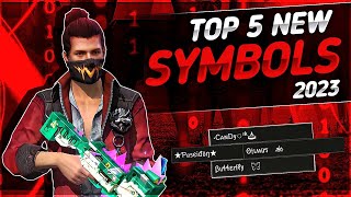 Free Fire Top 5 New Symbols  Best Symbol For Name  Free Fire Name Symbol [upl. by Adekan844]