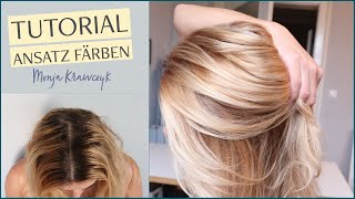 Blonden ANSATZ selber FÄRBEN amp aufhellen  TUTORIAL für weichen Übergang und frische Haarfarbe ❤ [upl. by Niwhsa141]