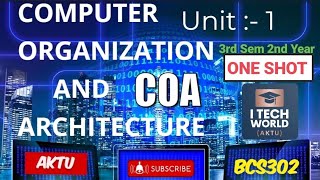 COA Computer Organization amp Arch Unit 1 One Shot Full Explanation AKTU BCS302 3rd Sem 2nd Year [upl. by Magill]