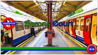 District and Piccadilly Line Trains at Barons Court Station  London Underground 11062023 [upl. by Evaleen]