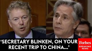 BREAKING Rand Paul Grills Blinken About Biden Jumping On The Trump Train With Tariffs On China [upl. by Horsey]