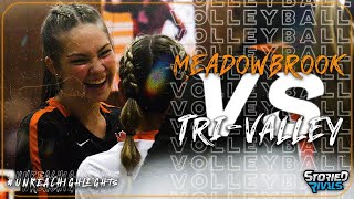 HIGH SCHOOL VOLLEYBALL  Meadowbrook vs TriValley  HIGHLIGHT [upl. by Nahsab]