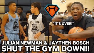 Julian Newman Gets CHALLENGED By Jaythan Bosch at NEOYE  Players STORMS the Court [upl. by Daniels]