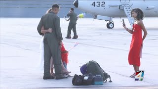 Sailors welcomed home at Naval Air Station after 6month deployment [upl. by Enaj]