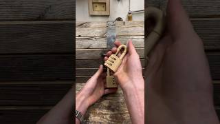 Opening a wooden lock using a wooden lock McNallyOfficial [upl. by Nohsal]