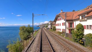 ★ 4K 🇨🇭 StTriphon  Lausanne  Basel cab ride 102021 Führerstandsmitfahrt Swiss train [upl. by Yddor299]