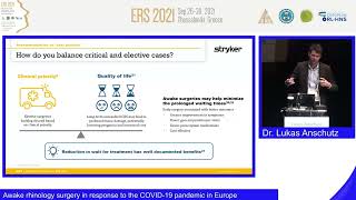 ERS Thessaloniki 2021 Awake rhinology surgery in response to the COVID19 pandemic  Lukas Anschutz [upl. by Sucramaj]