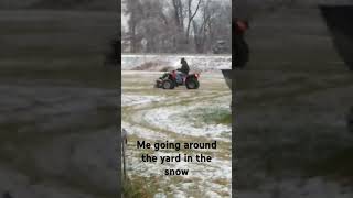 Bobsledding across Tods yard fypシ゚viral sledding 4wheeler [upl. by Mercola]