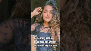 Easy technique to do curls n wavy hairstyle at home curlyhair athome nomachine hack [upl. by Emixam128]