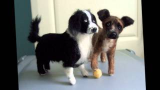 Lifelike needle felted dogs [upl. by Nnairek]