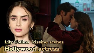 Lily Collins Romantic liplock kissing scene  hollywood bollywood romantic shorts [upl. by Idaf]