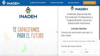 Pasos para preinscripción a los cursos de INADEH [upl. by Rosabelle]