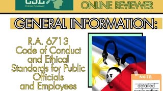 CIVIL SERVICE EXAM  General Information RA 6713  CSE Online Reviewer [upl. by Jeuz]