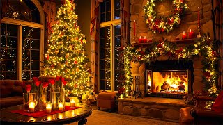 Beautiful Christmas Ambience with Relaxing Fireplace 🔥Christmas Fireplace Background 2024 [upl. by Standush]