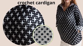 crochet reversible sueter cardigan muy facil ideal principiantes [upl. by Anoit]