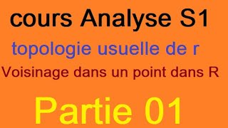 Analyse 1  topologie usuelle de R partie O1 [upl. by Langill]