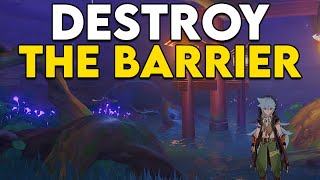 How to destroy the barrier near Konda Village in Genshin Impact  Sacrificial Offering quest guide [upl. by Aleen960]