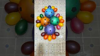 4Colors Football Balloon and 20 mini rainbow balloons popping reverse balloonpopping balloon [upl. by Rapp]