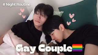 ゲイカップル🏳️‍🌈ベットで過ごすリアルな週末ナイトルーティン🌙＃日韓カップル＃国際カップル＃🇯🇵🇰🇷 [upl. by Gauldin30]