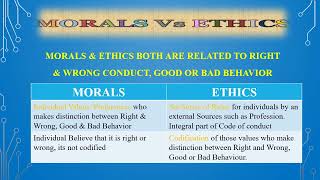 Ethics vs Morals Morals vs Ethics [upl. by Ailaroc]