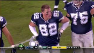 Jason Witten gets his helmet ripped off at Philadelphia 07 wBrad Babe amp Kristi [upl. by Olumor]