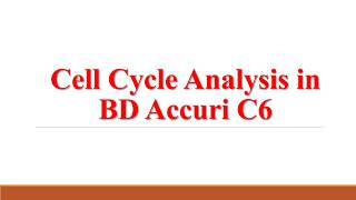 Cell Cycle Analysis in BD Accuri C6 [upl. by Noiramaj57]