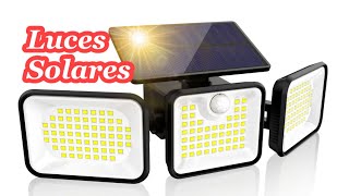 NEXPURE Solar Lights Outdoor 180 LED Solar Motion Sensor Security Lights Español [upl. by Llevel617]