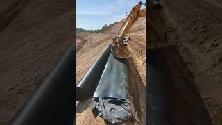 Slope protective cement blanket laying process Contact with water then harden to be cement layer [upl. by Ebert]