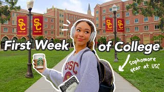 First Week of College VLOG sophomore year at USC productive days  grwm [upl. by Atiuqcir970]