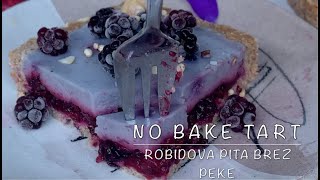 Vegan nobake blackberry tart Veganska robidova pita brez peke [upl. by Rekyr]