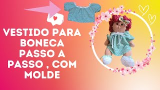 vestido para boneca fácil com molde gratuito [upl. by Gilbert]