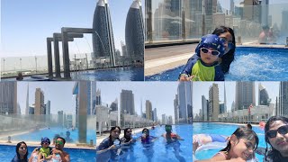 Gevora Hotel Dubai  Swimming Pool with awesome view  Relex time with Family [upl. by Gabe]