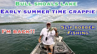 Early summer time crappie fishing Bull Shoals lake 6124 [upl. by Kohsa591]